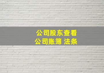 公司股东查看公司账簿 法条